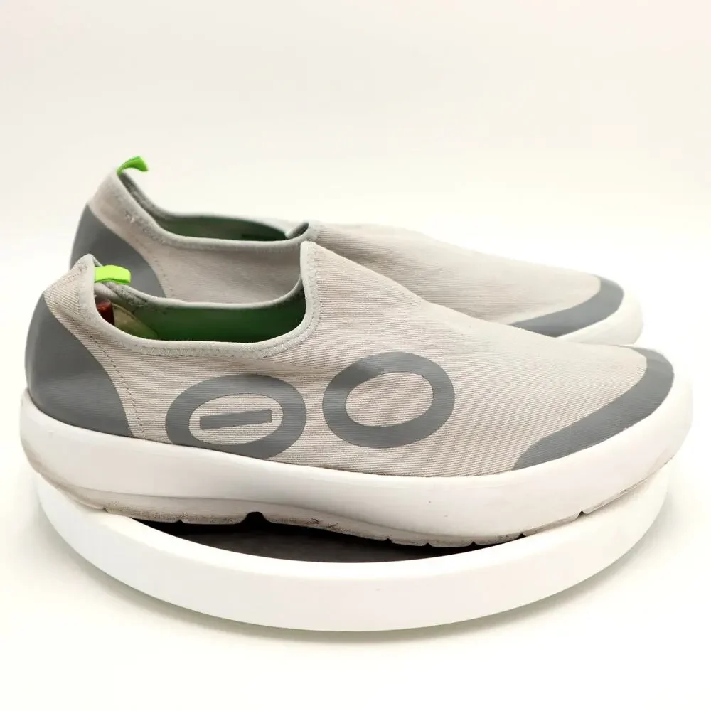 Oofos OOmg Sport Low Recovery Comfort Shoes Mens 10.5 Gray White Slip on Walking